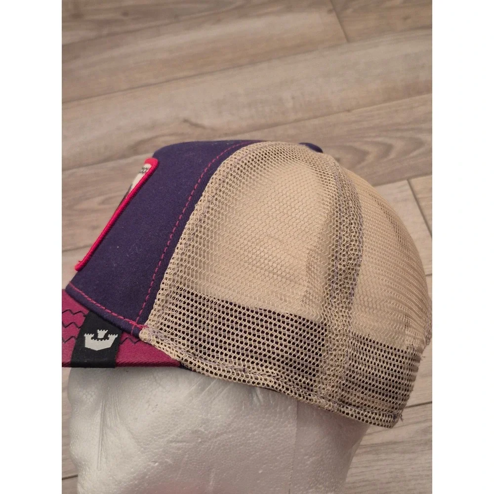 Goorin Bros The Farm Rooster Trucker‎ Hat Navy Burgundy Patch Snapback Cap